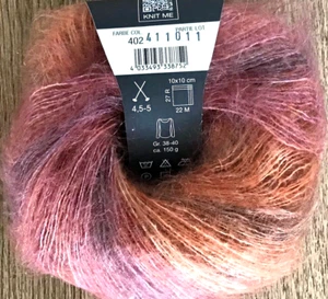 (kg/276€) SOPO Silkhair PRINT Lana Grossa 25g Fb 402 rostlila Kid Mohair Seide - Bild 1 von 3