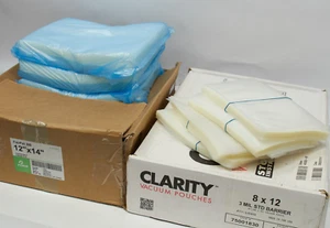 Bulk Assorted Vacuum Bags Uline Clarity 3 Mil Standard Barrier - Multiple Sizes - Picture 1 of 7