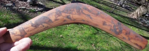 ABORIGINAL Antique 1912 Dated Wooden BOOMERANG AUSTRALIA Original Art - Picture 1 of 10
