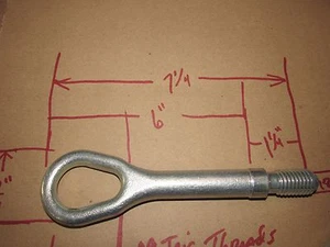 4 pcs 7 1/4" 2" MACHINE LIFTING ring EYE BOLT w/shoulder  18 mmx 2.50 pitch hook - Picture 1 of 6