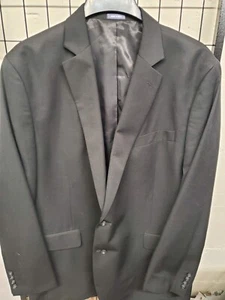 NEW Stafford Travel Suit Separates 48L Black Wool Blend 2Btn Blazer Jacket NEW - Picture 1 of 6