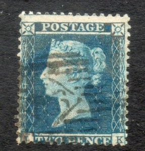 GB QV 1855 SG23 2d Azul Fino Usado JK Cat £225 - Imagen 1 de 1