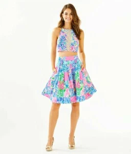 Vendita liquidazione! LILLY PULITZER GONNA NAVIA SET $278 TAGLIA 0-14 - Foto 1 di 10