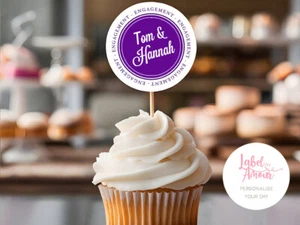 PERSONALISED Cupcake Cake Decoration Pick Toppers Party Favours | Engagement - Picture 1 of 3