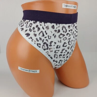 LANE BRYANT CACIQUE PLUS 18/20 COTTON THONG PANTY WHITE PURPLE ANIMAL PRINT - Image 1 of 4