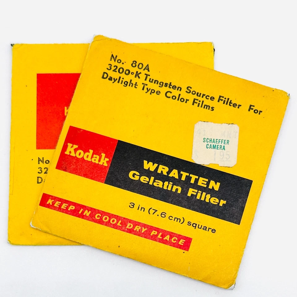 SEALED Kodak New Old Stock 75mm 3x3 Gel Wratten Filter # 80A Light Balancing USA - Image 1 of 1