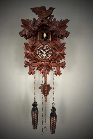 cuckoo clock black forest quartz german wood battery clock handmade new Cover