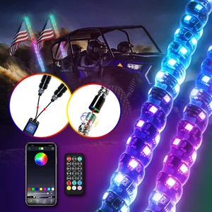 2X 6FT RGB LED Whip Neon Light App Remote Control Signal Lights For Polaris RZR - Picture 1 of 9