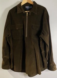 Polo Ralph Lauren Carson Corduroy Half Zip Shirt XXL Brown Pullover - Picture 1 of 8