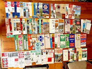 Large Lot 1960s Rail Schedules, Train Time Tables, Railway Vacation Brochures