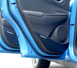 Carbon Inside door protect cover w/ Sticker 4p for for 2017 ~ 2022 Hyundai Kona - Picture 1 of 9