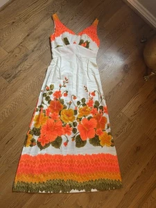 Vestido para mujer Waltah Clarkes Hawaii vintage Tropical Island vibrante talla 10” - Imagen 1 de 12