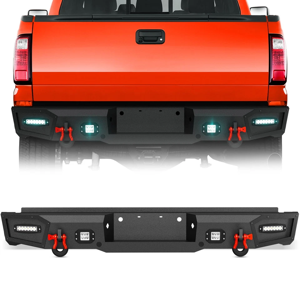 W/ Sensor Holes Rear Bumper For 1999-2016 3rd Gen Ford F250 F350 F450 Super Duty Foto 1 de 4