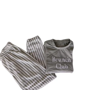 Soft Cosy Pyjamas Size Small 10_12 ~ Primark~ Sage Green Stripe - Picture 1 of 5