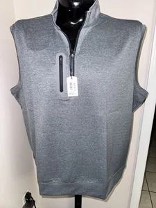 Johnnie-O Vest men's size XXL Denny Performance 1/4 Zip Heather Black golf - Picture 1 of 3