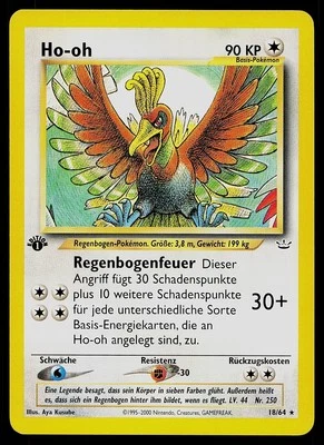 Pokemon Card - Ho-oh Neo Revelation 1st Edition German 18/64 Rare - Image 1 of 2