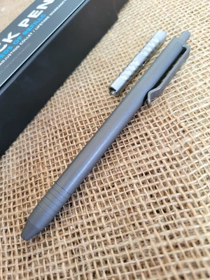 Big Idea Design Slim Click Pen Stonewash Titanium Schneider Gel Ink Refill 5" - Image 1 of 4