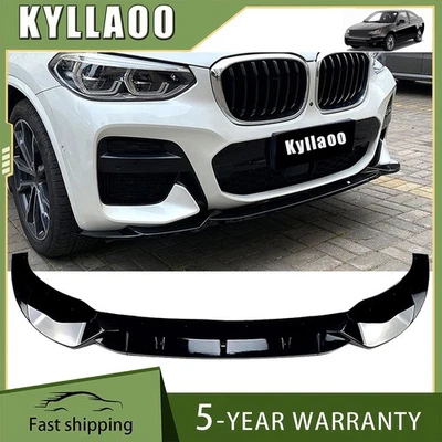 Kit labio alerón parachoques delantero negro brillante para BMW X3 G01 X4 G02 M Sport 2018-2021 Foto 1 de 4