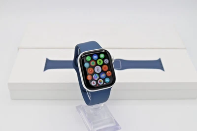 Apple Watch серия 10 42 мм GPS серебристый корпус джинсовый спортивный браслет S/M MWWA3LW/A - Изображение 1 из 4