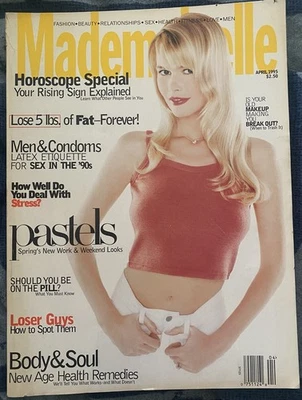 Vintage Mademoiselle Magazine, Claudia Schiffer, April 1995, 90s Fashion, Gen X Foto 1 de 4