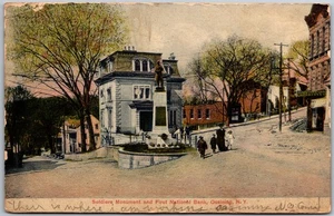 1901 Monumento a los Soldados @ First National Bank Ossining Nueva York Postal H819 - Imagen 1 de 2