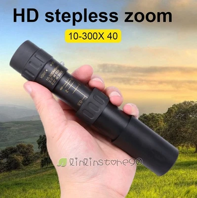 10-300X40mmTelephoto Zoom Monocular Night Vision Telescope Travel Hunting + Bag - Image 1 of 4