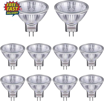 10 Pack MR11 Halogen Bulbs, Dimmable Spotlight Bulbs GU4 20W 12V Warm White 2700 - Image 1 of 4