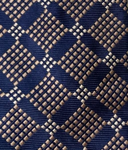 Faconnable-Navy Geometric Design Print-Silk Necktie-Made in Italy - Picture 1 of 4