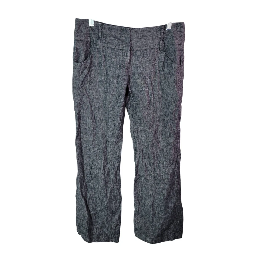 A. Byer Womens Size 9 Gray Solid Linen Dress Pants - Image 1 of 4