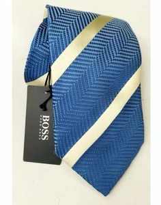Corbata Hugo Boss Azul Claro 100% Seda Hecha en Italia - Imagen 1 de 3