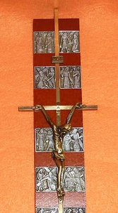 Kruzifix 14 Kreuzwegstationen Jesus Christus Kreuz Vierzehn Kreuzweg Stationen - Bild 1 von 1