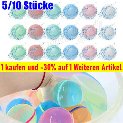 5/10X Wasserbomben Wiederverwendbar Selbstschließend Sommer Spielzeug Wasserball • 10.69€