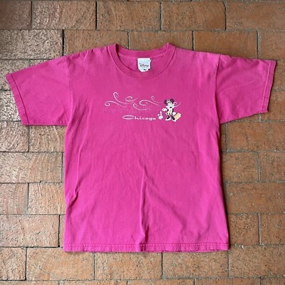 Vintage Disney Store Chicago Pink T Shirt Size Large Mini Mouse Graphic Print T - Image 1 of 4