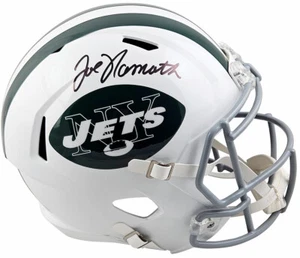 Joe Namath Autografo New York Jets Full Size Replica Casco Velocità Beckett - Foto 1 di 1
