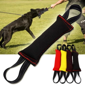 Interactive Dog Tug Toy Bite Pillow Agility Pull Training Playing with 2 Handles - Picture 1 of 16