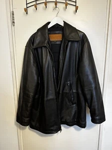 Black Timberland Leather Jacket - Picture 1 of 6