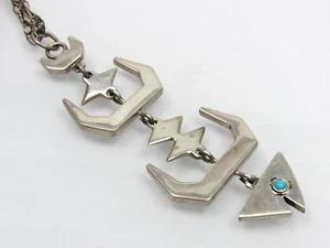 Vintage Mexico Sterling Silver Articulated Fish Skeleton Pendant Necklace JPM - Picture 1 of 11