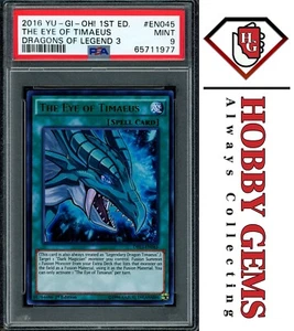 THE EYE OF TIMAEUS DRL3-DE045 Ultra Rare PSA 9 2016 Dragons of Legend 1st Ed C3 - Bild 1 von 2