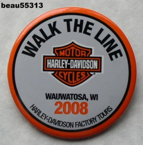 Pin botón Harley Davidson Wauwatosa 2008 fábrica Wisconsin Walk the Line Tour - Imagen 1 de 2
