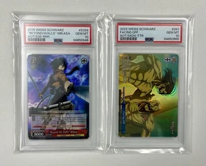 Weiss Schwarz Attack on Titan "Beyond the Walls" Mikasa RRR GEM MINT PSA 10 + TR - Picture 1 of 4