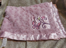 Little Bedding by Nojo Purple Pink Butterfly Swirl Satin Trim Baby Blanket