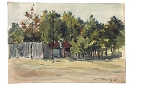 Eugène FOREL ? Étude de La Teste de Buch Aquarelle de 1884 - Picture 1 of 3