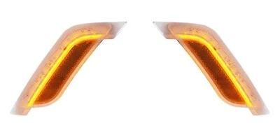 Par de luces de señal de giro LED ámbar/lente transparente para guardabarros para Peterbilt 587 2011-19 Foto 1 de 4