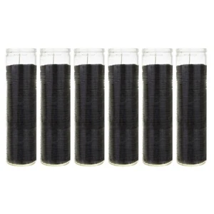 Mega Candles - Unscented 2"x 8" Tall Prayer Container Candle - Black, 6PCS - Picture 1 of 2