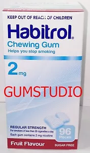 Habitrol Nicotine Gum 4 Box 2mg FRUIT 384 Pieces Fresh - Picture 1 of 1