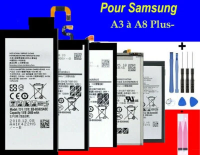 BATTERIE Pour Samsung Galaxy A3 / A5 / A7 / A8 / A6/  2016 / 2017 100% Neuve  ✅⭐ - Image 1 of 4