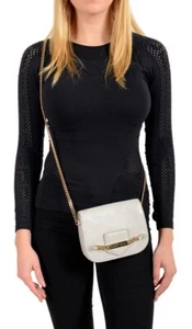 Jimmy Choo Glitter Shimmer Leather Shadow Small crossbody Bag Silver Grey - Picture 1 of 16