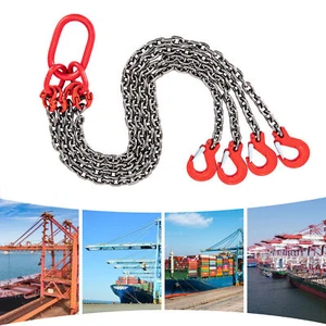 4 Legs 3000KG/6000KG Steel Lifting Chain Sling Rigging 1.5M Lifting Chain Sling - Picture 1 of 24