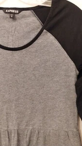Express Small Baseball Skater Grigio Nero Mini Abito Donna S - Foto 1 di 3