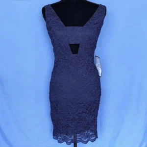 Jump Apparel Womens Dark Blue Mini Lace Dress - Picture 1 of 6